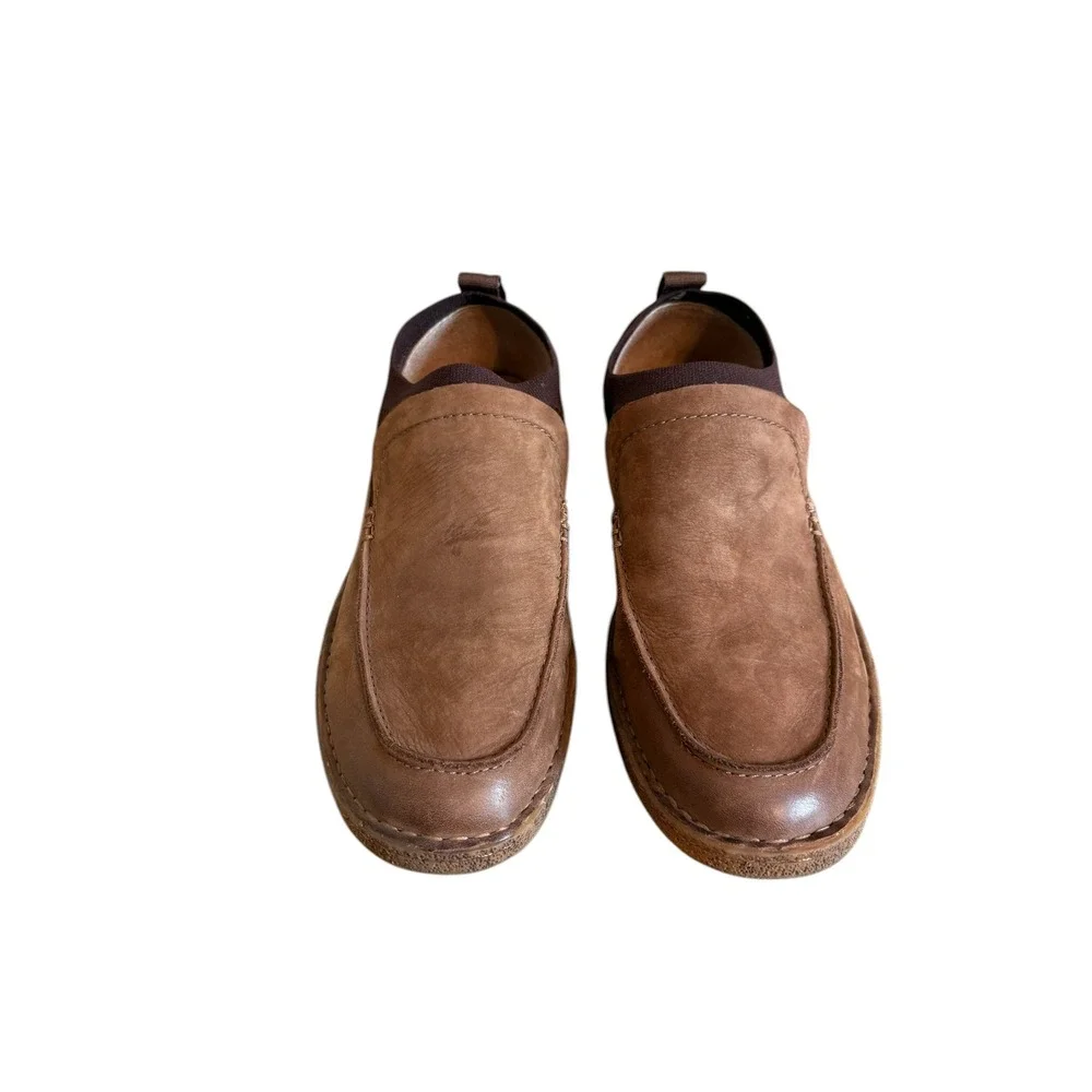 BORN Samuel Mens Slip‎ On Loafer Shoes Brown Leather Size 9.5M